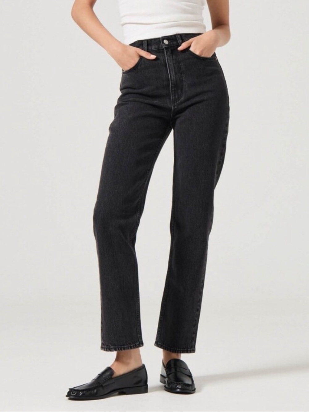 ROLLA'S Original High Rise Straight Jeans Black Size 29 Denim Neutral Minimalist